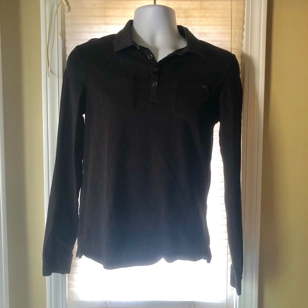 Guess Men’s Polo Long Sleeve Shirt EUC